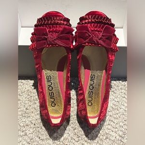 NWB | QUIS QUIS | Girls Burgundy Velvet Ballet Shoes  | Size 30 | Made i…